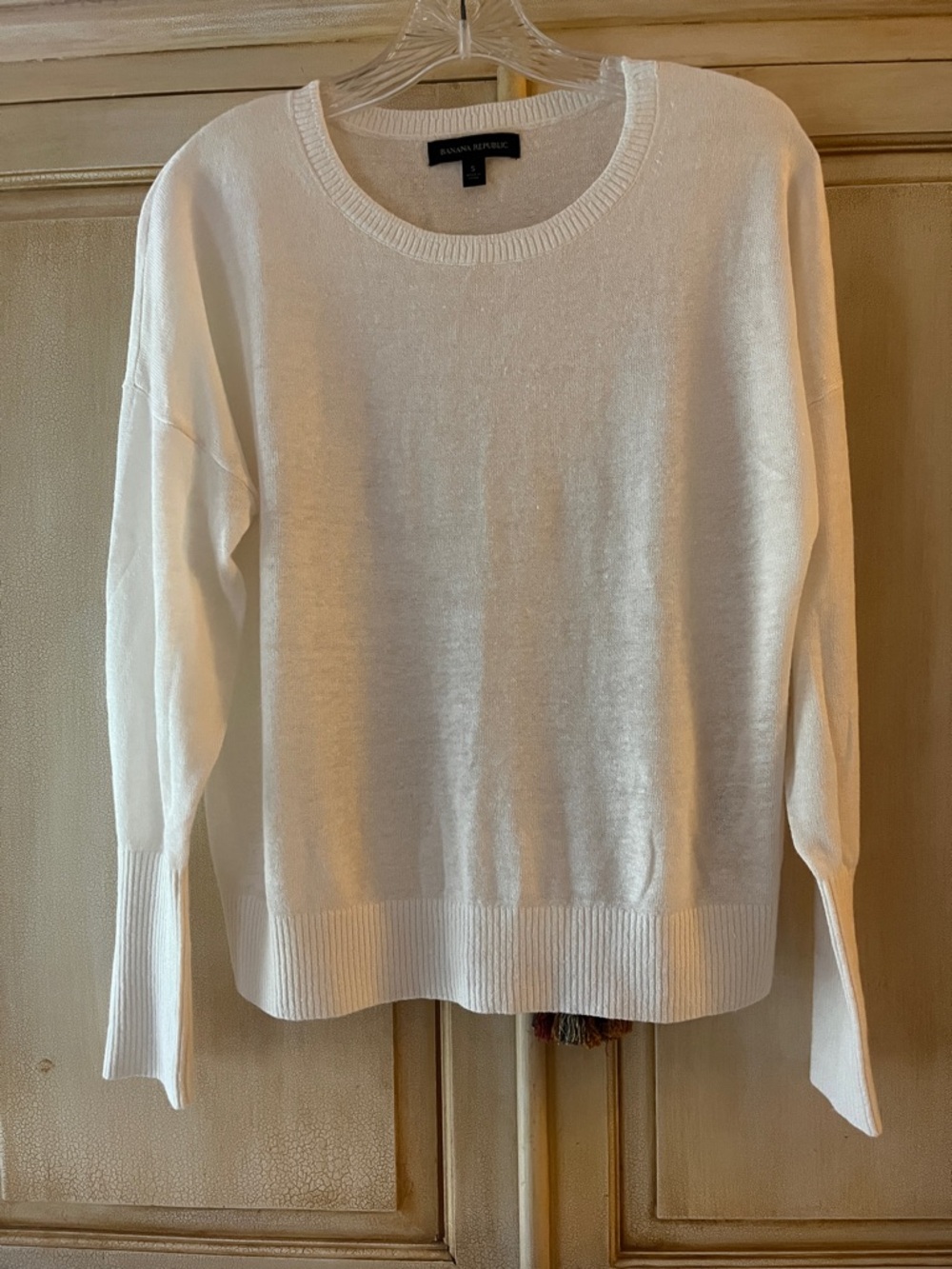 Banana Republic Lightweight linen blend ivory Sweater-S-NWOT
